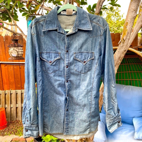 J.Lindeberg Blue Denim Shirt - Picture 1 of 7